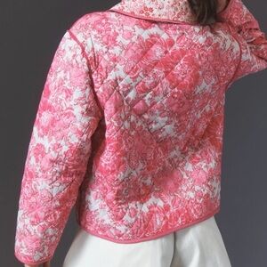 Anthropologie Conditions Apply Pink Quilted Jacket L